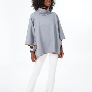 Tuckernuck Gray Poncho with Tan Trim
